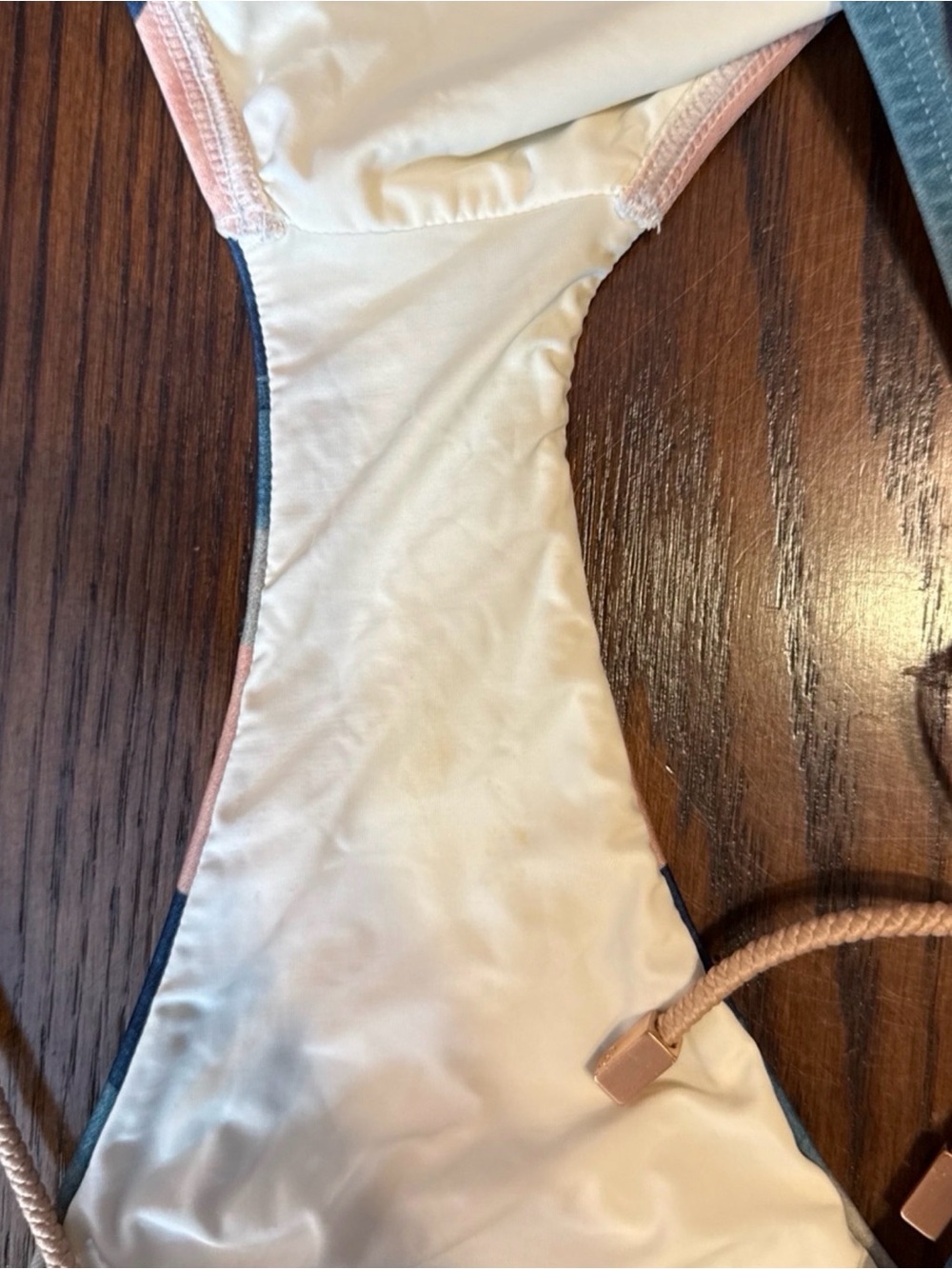 Striped Blue & Pink Tie-Back Bikini Set - Picture 5 of 5